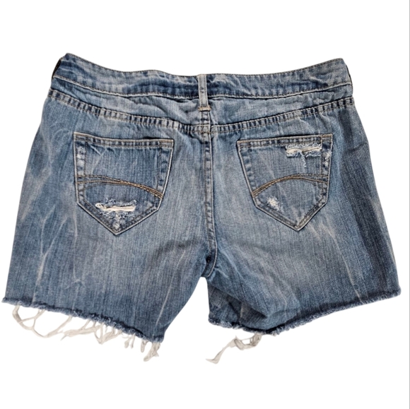 Decree Blue Distressed Jean Shorts with Cut-off Style Size 11 - Picture 2 of 5